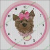Pink Ribbon Dog Clock