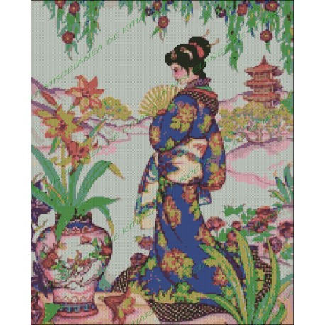 Mujer Japonesa en Jardín Asiático