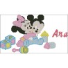 Nombre Mickey y Minnie Bebes con Juguetes