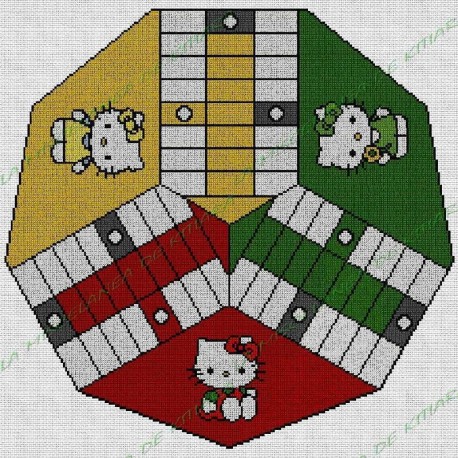 Parchis 3 jugadores Hello Kitty