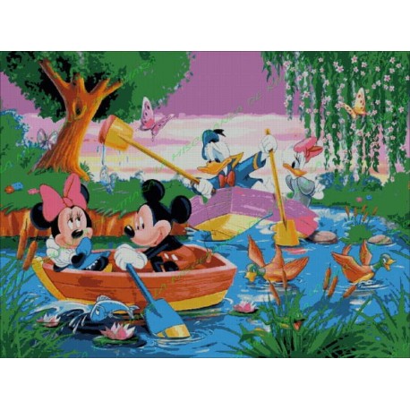 Mickey Mouse y amigos en el lago