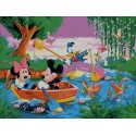Mickey Mouse and friends at the lake